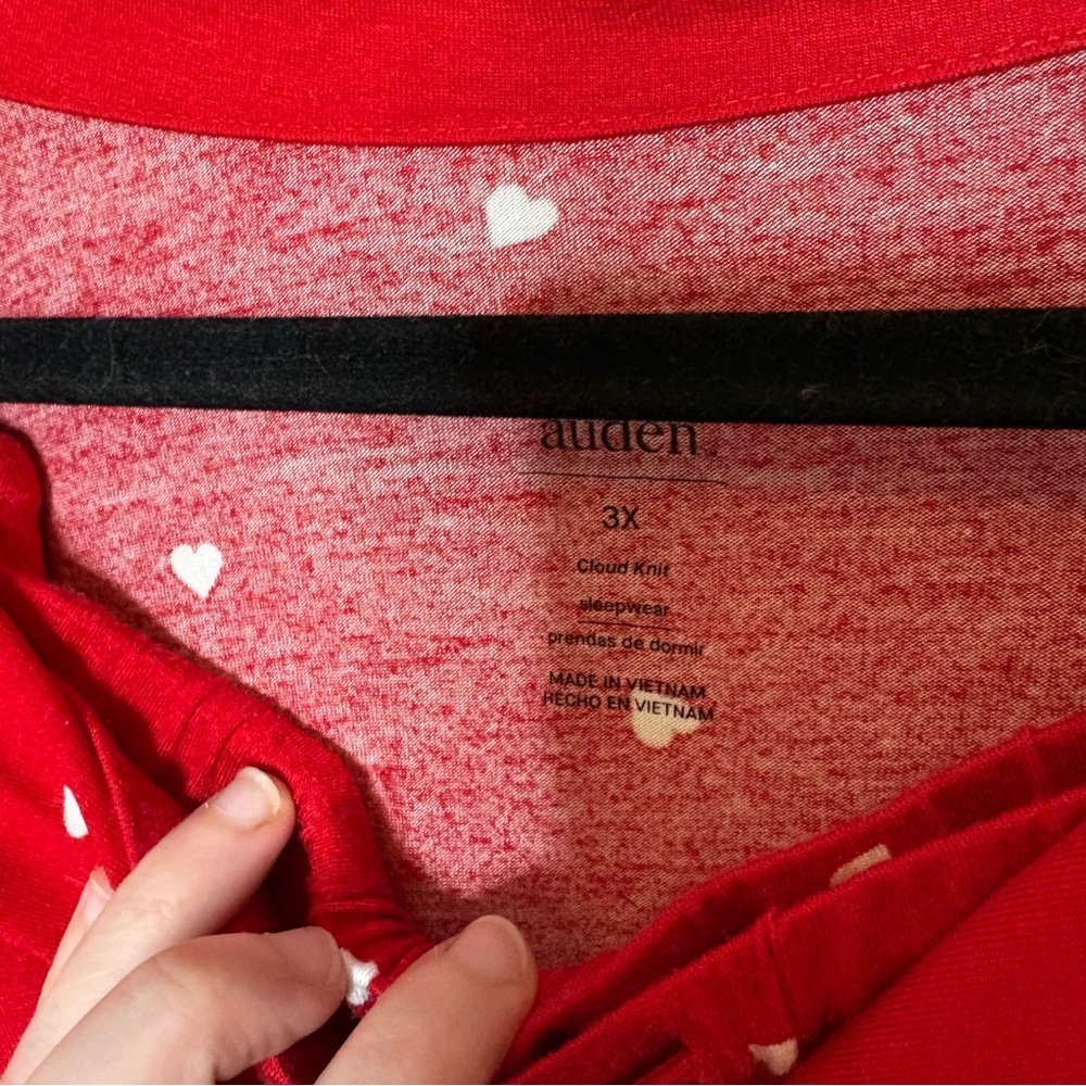 NWT Auden Red Heart-Print Kids Pajama Set with White Accents Size 3X - Picture 3 of 7